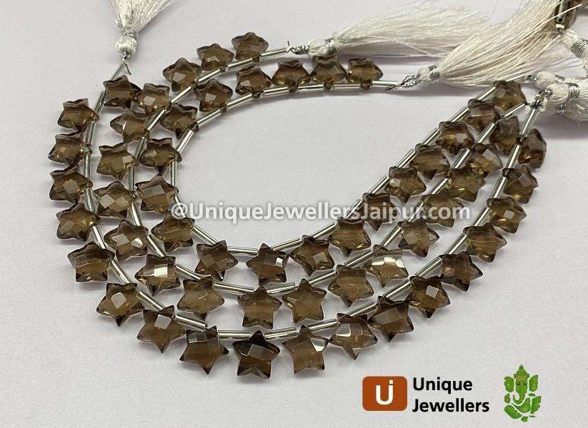 Smoky Faceted Star Beads